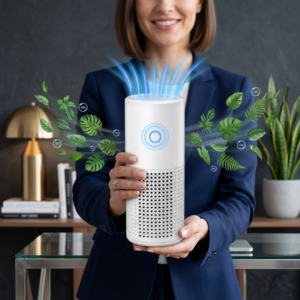 Portable HEPA Air Purifier, Quiet Air Cleaner with Formaldehyde Filter & Odor Deodorizer for Home, Bedroom, Office & Living Room Spaces for Smoke and Dust PM2