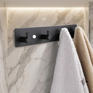 Stainless Steel Adhesive Wall Hook, Self Adhesive Towel & Clothes Holder for Bathroom, Door Robe Rack Organizer, Waterproof Heavy Duty Hook Set