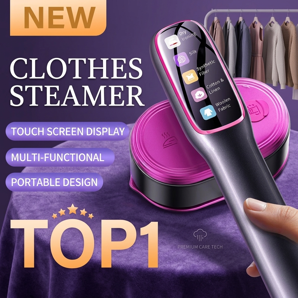 Portable Steam Iron 2026 – Mini Handheld Garment Steamer for Clothes, Fast Heating Travel Iron for All Fabrics