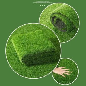 100CM Custom Size Artificial Turf Grass Rug, Synthetic Green Lawn Carpet for Indoor Outdoor Use, Pet-Friendly Dog Grass Mat for Garden, Balcony & Decor