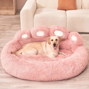 Winter Dog & Cat Bed Sofa, Cute Bear Paw Pet Sleeping Bed for Small Medium Large Dogs, Soft Fluffy Warm Cushion Kennel Mat for Indoor Pets Comfort