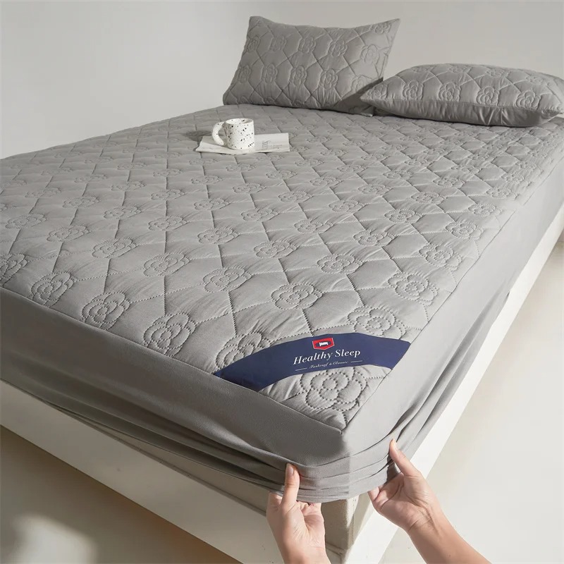 1PC Waterproof Mattress Protector Fitted Sheet, Soft Breathable Deep Pocket Bed Cover for Single Double Mattress, Washable No Pillowcases Dustproof Bedding Pads - Image 4
