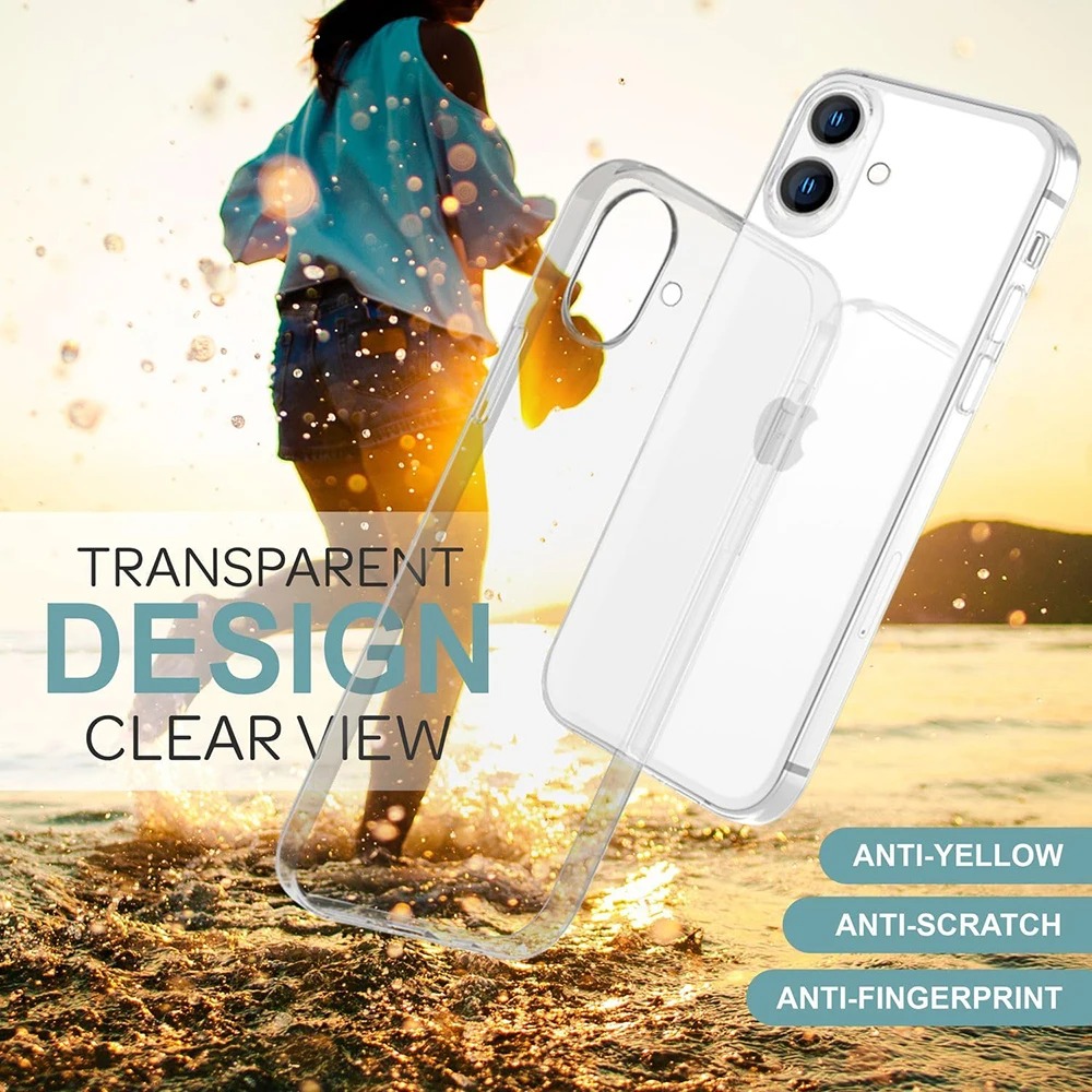 Ultra-Thin Silicone Soft Case for iPhone 16, Clear Transparent Shockproof Cover, Slim Protective TPU Shell Case for Scratch & Drop Protection Mobile Cover - Image 2
