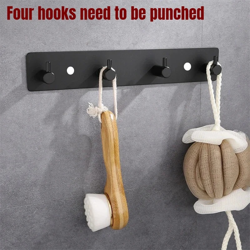 Stainless Steel Adhesive Wall Hook, Self Adhesive Towel & Clothes Holder for Bathroom, Door Robe Rack Organizer, Waterproof Heavy Duty Hook Set - Image 7