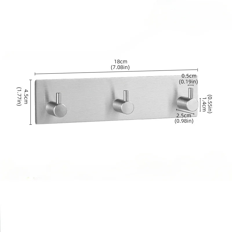 Stainless Steel Adhesive Wall Hook, Self Adhesive Towel & Clothes Holder for Bathroom, Door Robe Rack Organizer, Waterproof Heavy Duty Hook Set - Image 3