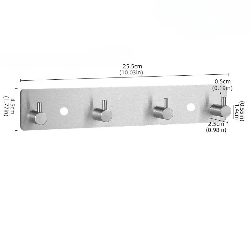 Stainless Steel Adhesive Wall Hook, Self Adhesive Towel & Clothes Holder for Bathroom, Door Robe Rack Organizer, Waterproof Heavy Duty Hook Set - Image 4