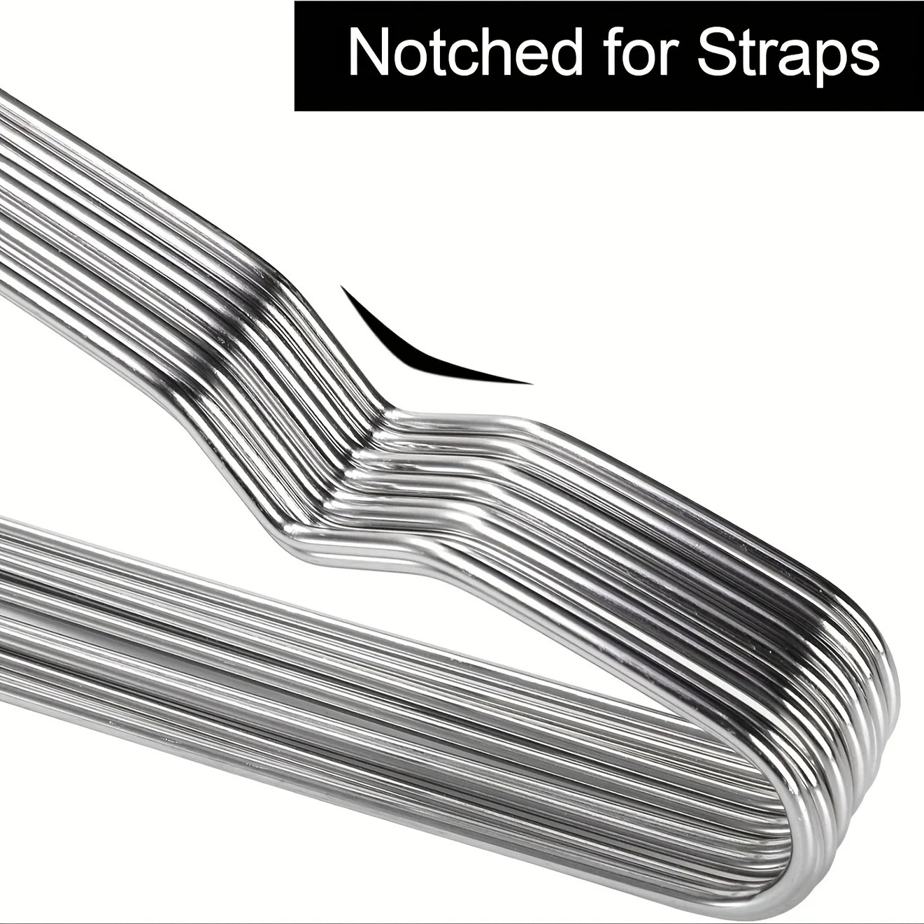 20PCS Heavy Duty Stainless Steel Clothes Hangers, Ultra Thin Space Saving Metal Wardrobe Hangers, Durable Polished Closet Hangers 16.5 Inch - Image 4