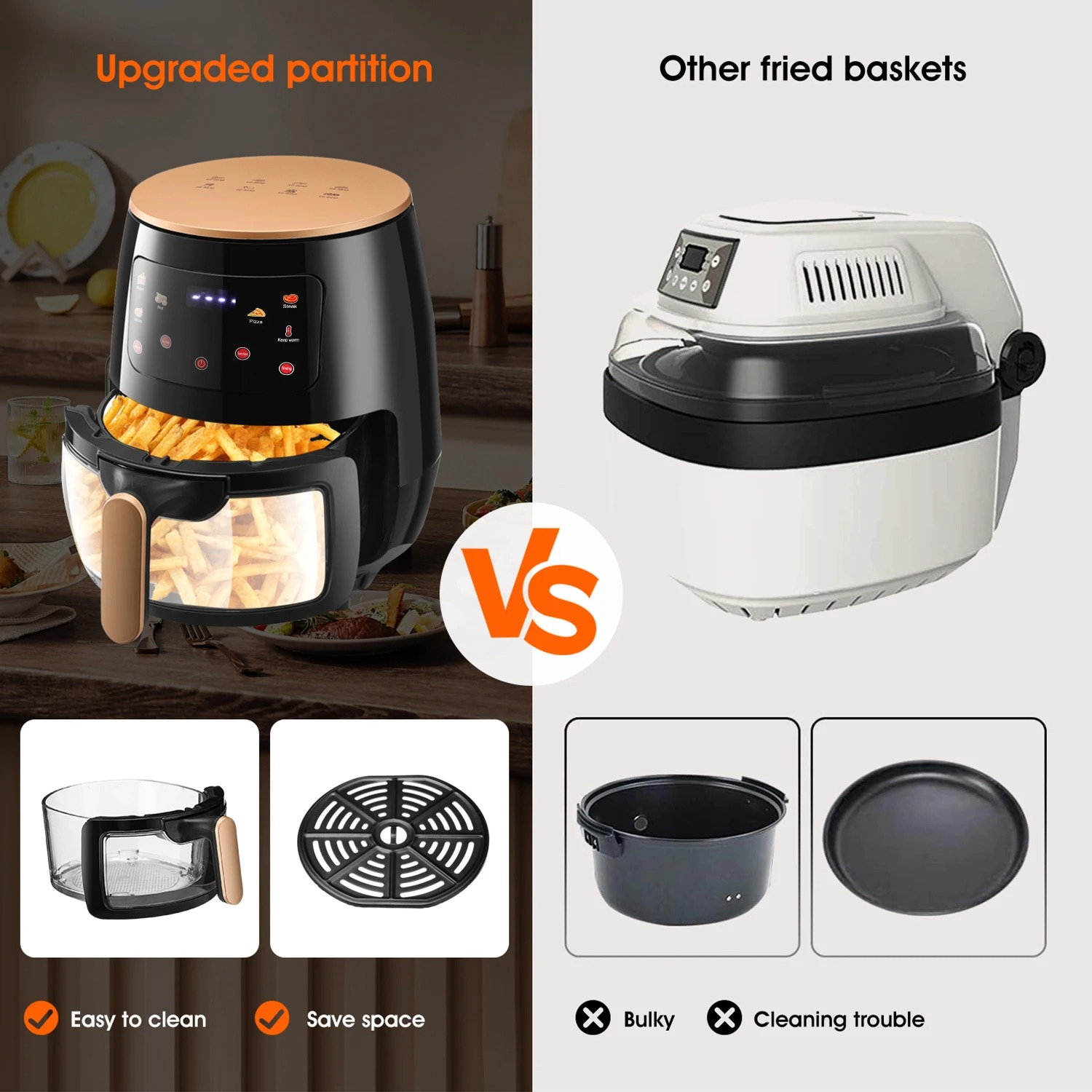 Premium 6L Air Fryer with fast oil-free cooking, crispy results, LCD touch controls, and healthy meal preparation for modern kitchens. - Image 6