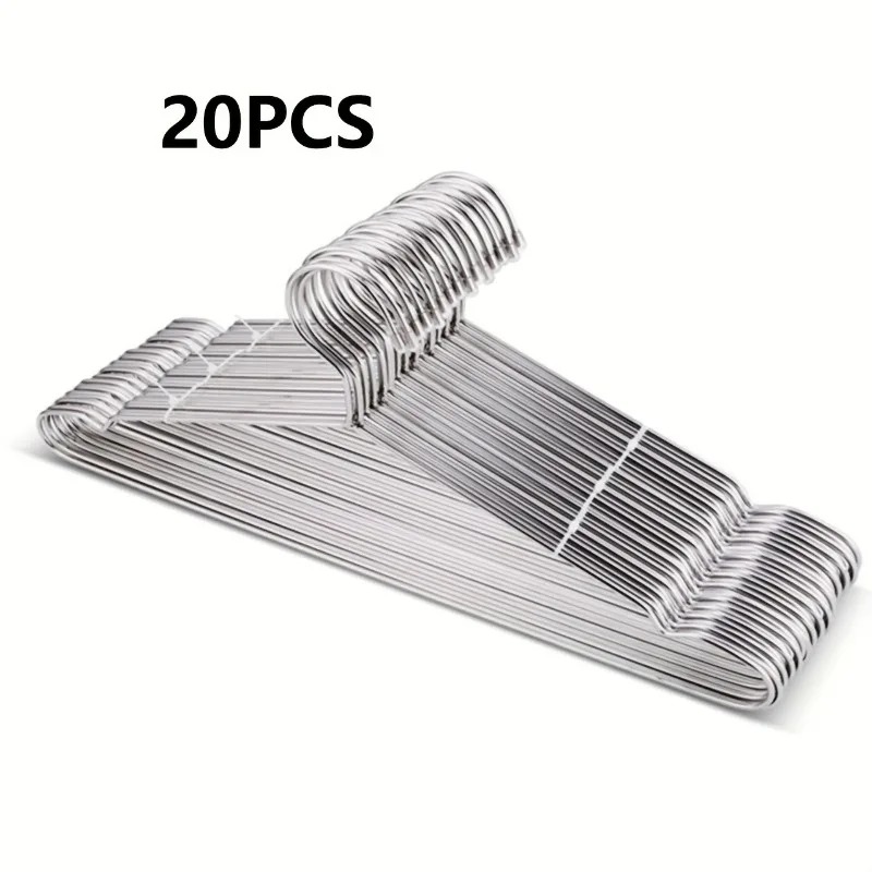 20PCS Heavy Duty Stainless Steel Clothes Hangers, Ultra Thin Space Saving Metal Wardrobe Hangers, Durable Polished Closet Hangers 16.5 Inch - Image 7
