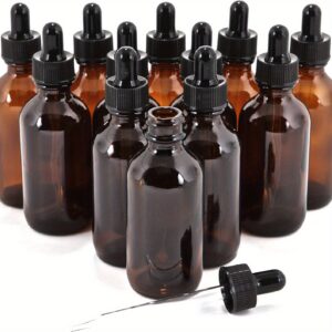 30ml Amber Glass Dropper Bottle 1oz Leakproof Essential Oil Bottle with Glass Pipette Refillable Tincture Bottle for Serums, Liquids, Aromatherapy & Travel