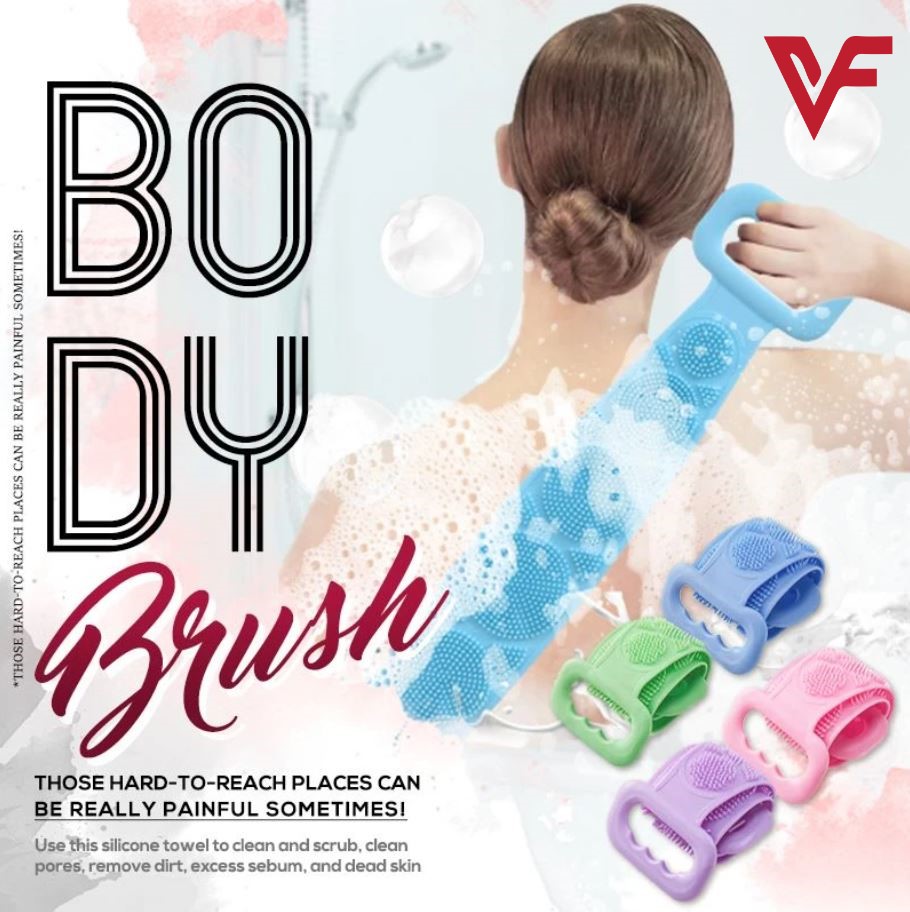 70cm Silicone Body Scrubber Brush for Shower – Double-Sided Exfoliating Back Scrubber with Long Handle Strap, Soft Massage Loofah for Deep Cleaning, Dead Skin Removal & Skin Care - Image 2