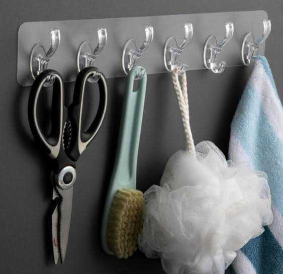 Plastic 6-Hook Wall Hanger – Heavy Duty Wall Mounted Coat Rack for Clothes, Towels, Bags, Hats, Keys & Home Storage Organizer - Image 2