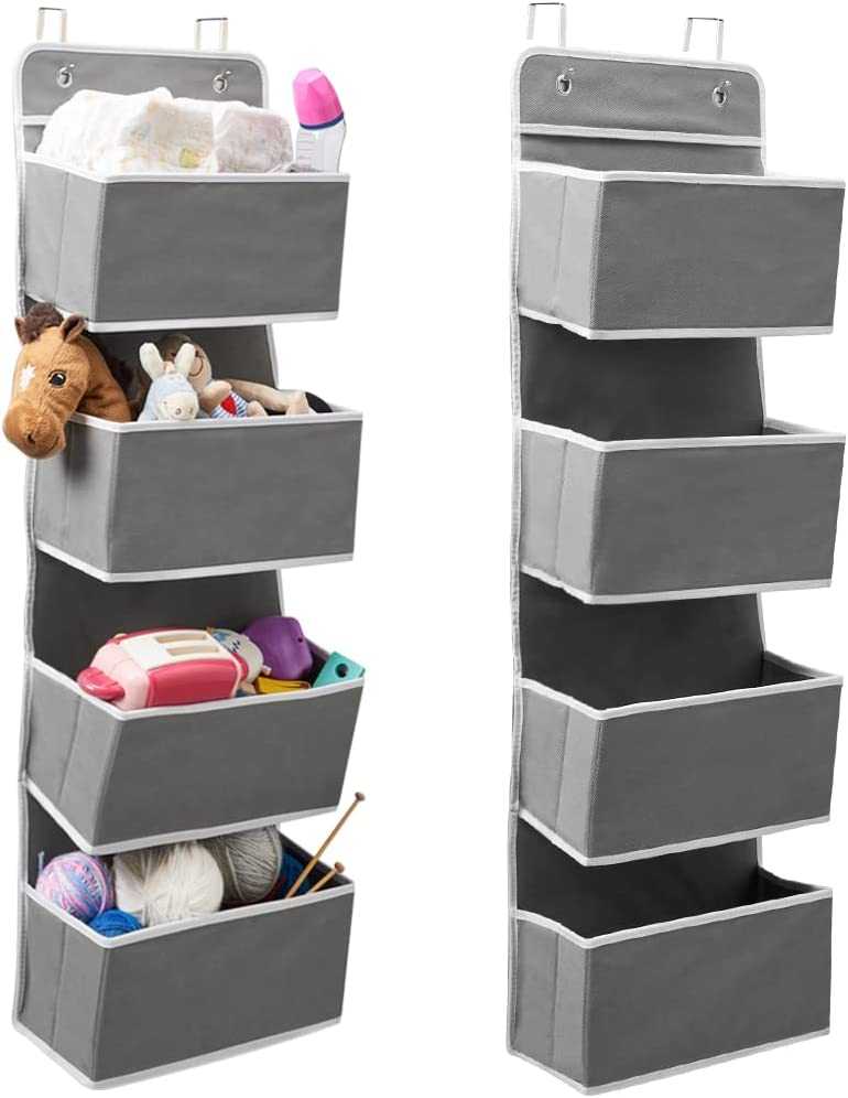 4 Pocket Over the Door Organizer – Hanging Storage Rack with Hooks for Bathroom, Closet, Nursery, Pantry, Toys, Clothes & Household Essentials - Image 4