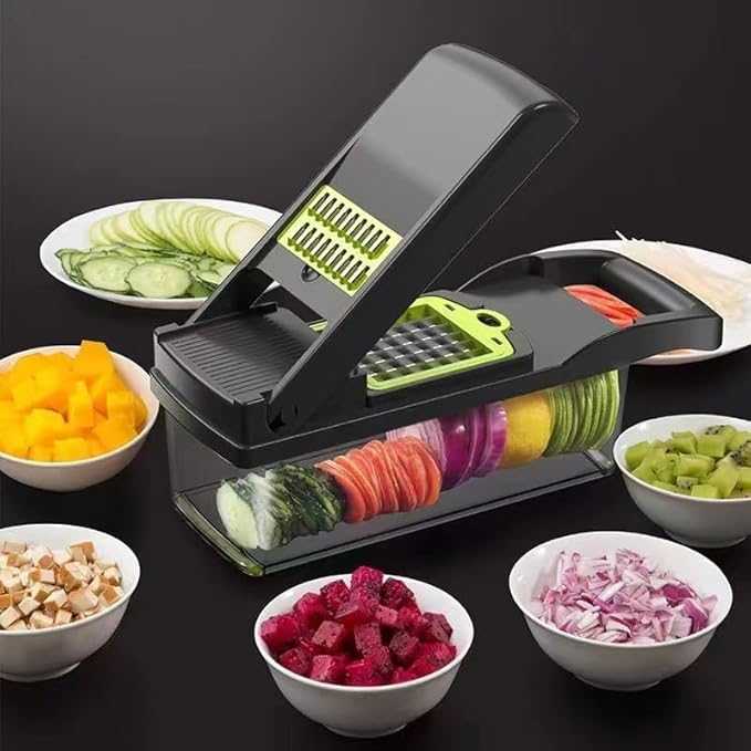 16-in-1 Multifunction Vegetable Cutter & Chopper – Mandoliner Slicer, Dicer, Grater & Food Chopper for Fruits and Vegetables | Kitchen Cutter Set - Image 4