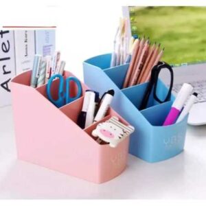 Multi-Purpose Plastic Organizer Caddy – Desktop Desk Storage Holder for Pens, Pencils, Remote Controls, Office Supplies & Bedside Essentials