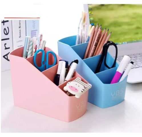 Multi-Purpose Plastic Organizer Caddy – Desktop Desk Storage Holder for Pens, Pencils, Remote Controls, Office Supplies & Bedside Essentials