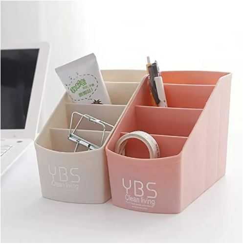Multi-Purpose Plastic Organizer Caddy – Desktop Desk Storage Holder for Pens, Pencils, Remote Controls, Office Supplies & Bedside Essentials - Image 4