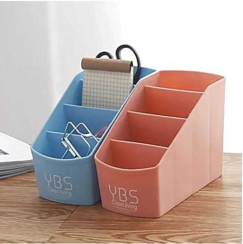 Multi-Purpose Plastic Organizer Caddy – Desktop Desk Storage Holder for Pens, Pencils, Remote Controls, Office Supplies & Bedside Essentials - Image 3