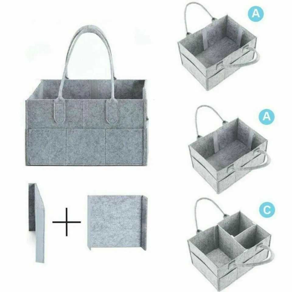 Baby Diaper Caddy Organizer – Portable Nursery Storage Basket with Dividers for Diapers, Wipes, Baby Clothes, Toys & Changing Table Essentials - Image 3