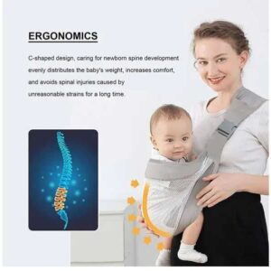 Adjustable Baby Carrier Sling Wrap – Breathable Newborn Baby Carrier with Shoulder Straps for Hands-Free Carrying, Feeding & Everyday Use