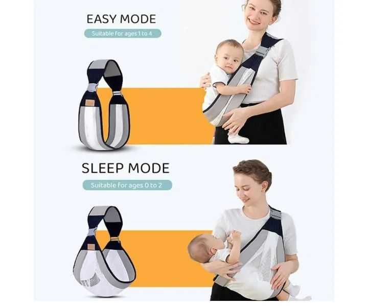 Adjustable Baby Carrier Sling Wrap – Breathable Newborn Baby Carrier with Shoulder Straps for Hands-Free Carrying, Feeding & Everyday Use - Image 2