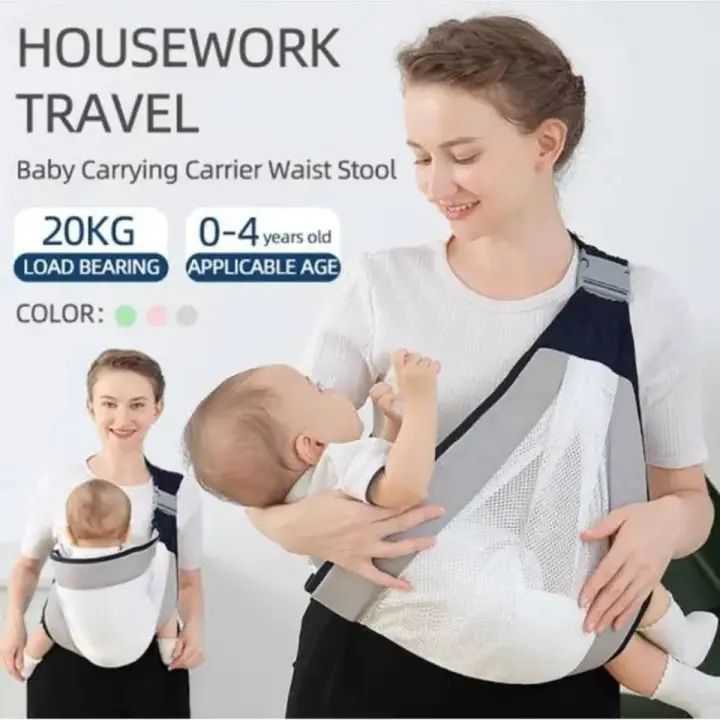 Adjustable Baby Carrier Sling Wrap – Breathable Newborn Baby Carrier with Shoulder Straps for Hands-Free Carrying, Feeding & Everyday Use - Image 3